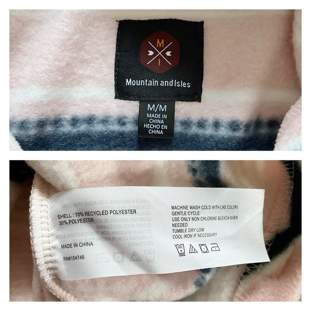 NWT Mountain and Isles Fleece Striped Turtleneck Sweatshirt - Picture 5 of 9